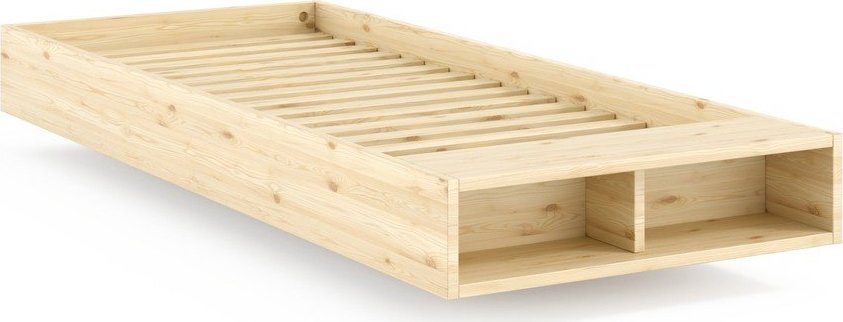 Jednolůžková postel z borovicového dřeva bez čela s roštem 90x200 cm v přírodní barvě Merge – Karup Karup