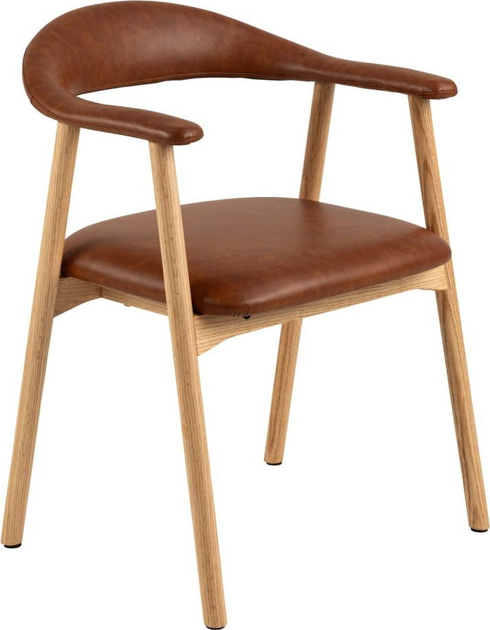 Jídelní židle z imitace kůže v přírodní a koňakově hnědé barvě Addi – Actona Actona