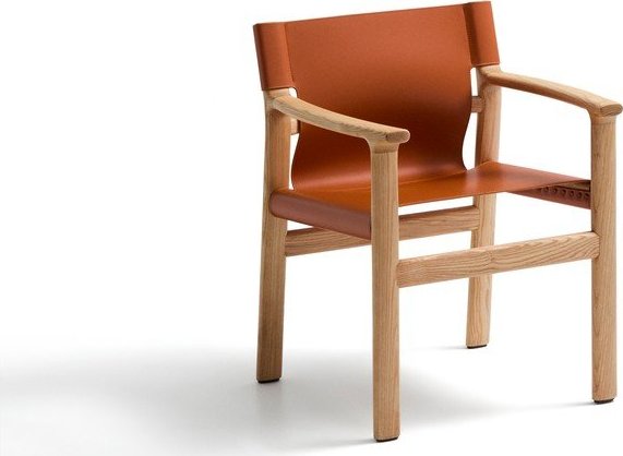 Koňakově hnědá jídelní židle s područkami z jasanového dřeva Jan – Kave Home Kave Home