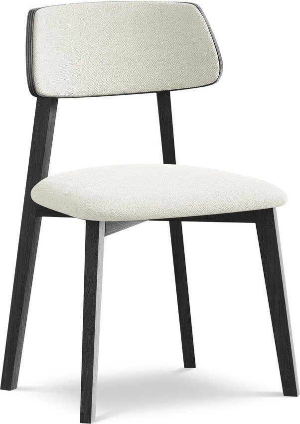 Krémová jídelní židle z masivního dřeva Niu – Makamii Makamii