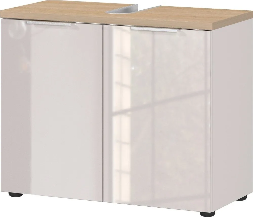Krémová lesklá skříňka pod umyvadlo 70x58 cm Tavira – Germania