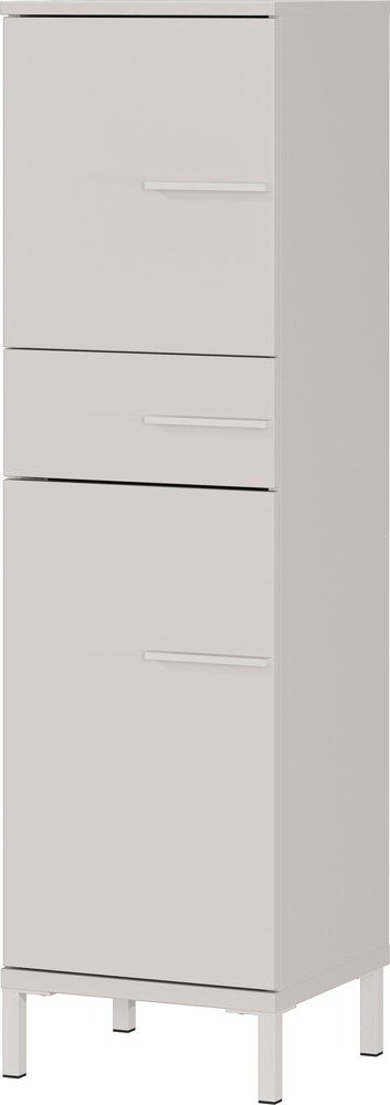 Krémová matná vysoká/úzká koupelnová skříňka 34x123 cm Laurino – Germania Germania