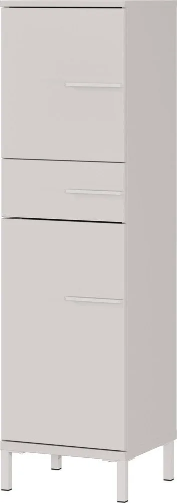 Krémová matná vysoká/úzká koupelnová skříňka 34x123 cm Laurino – Germania