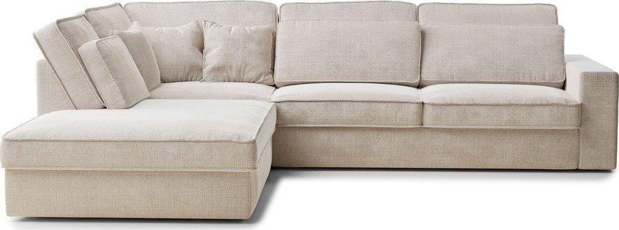 Krémová žinylková rohová pohovka (levý roh/do L) Kirou – Maison de Rêve Maison de Reve