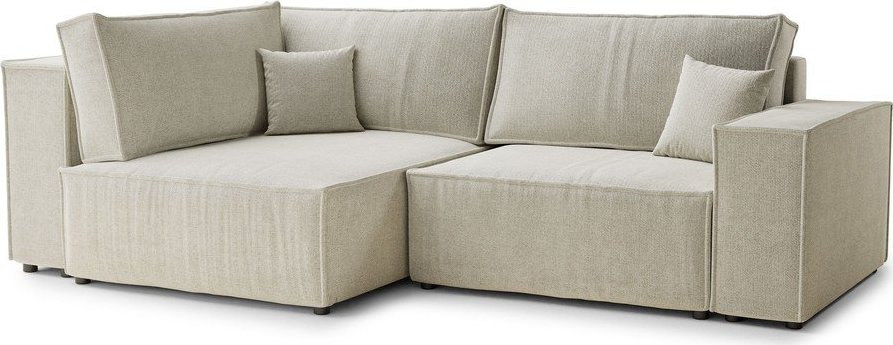 Krémová žinylková rozkládací/s úložným prostorem rohová pohovka (levý roh/do L) Tonga – Maison de Rêve Maison de Reve