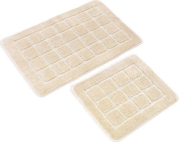 Krémové koupelnové předložky v sadě 2 ks 50x80 cm Kareli – Foutastic Foutastic