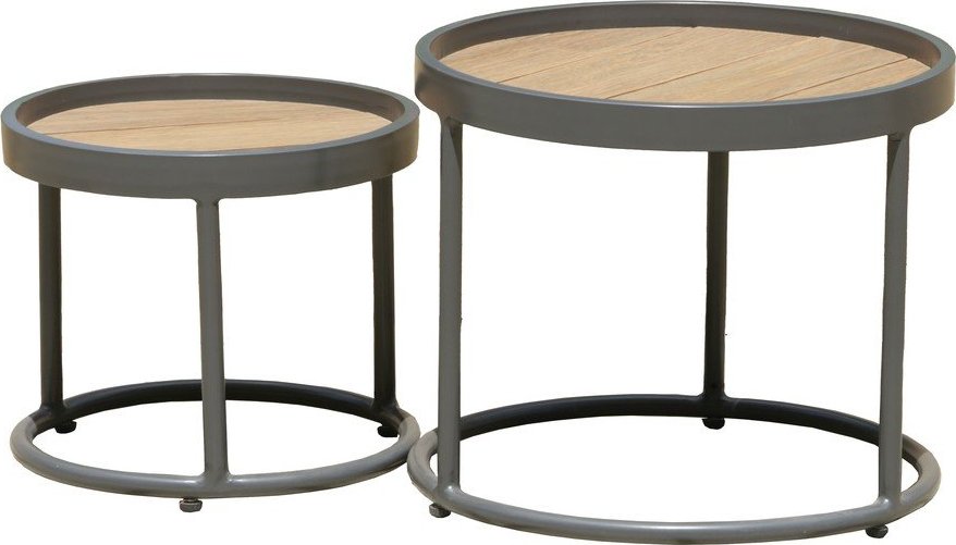 Kulaté zahradní odkládací stolky v sadě 2 ks ø 50 cm Silea – Garden Pleasure Garden Pleasure