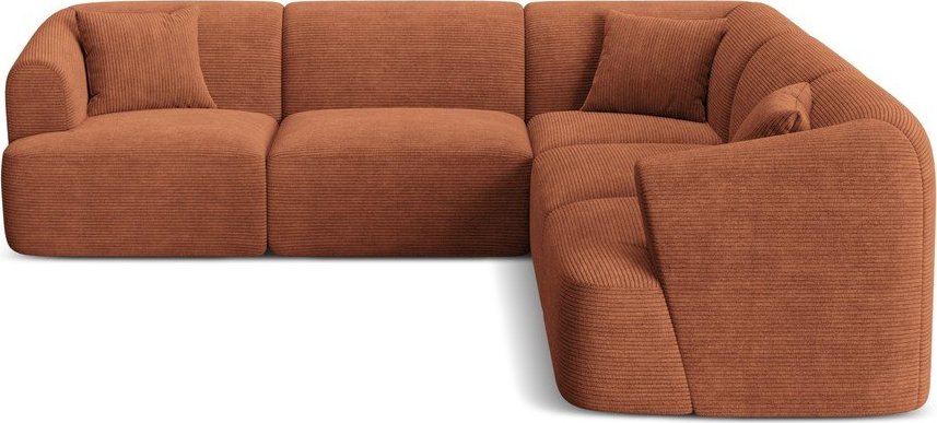 Manšestrová rohová pohovka v terakotové barvě Campi – Cosmopolitan Design Cosmopolitan design