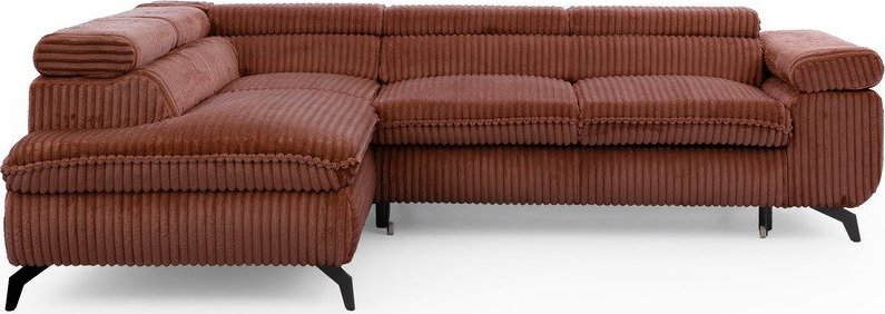 Manšestrová rohová pohovka v terakotové barvě (levý roh/do L) Marbeya – Ropez Ropez