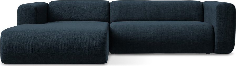 Modrá rohová pohovka (levý roh/s lenoškou) Ekahi – Makamii Makamii