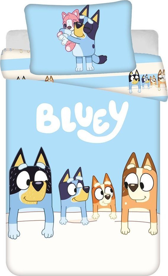 Modré bavlněné dětské povlečení do postýlky 100x135 cm Bluey – Jerry Fabrics Jerry Fabrics