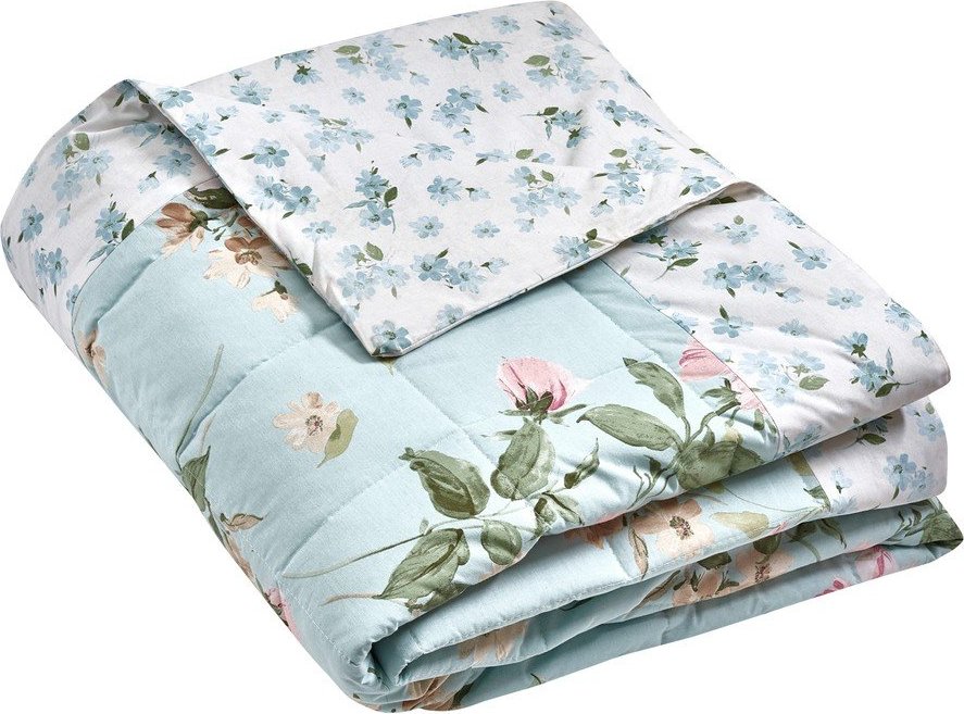 Modrý prošívaný přehoz 220x230 cm Avebury Floral – Catherine Lansfield Catherine Lansfield