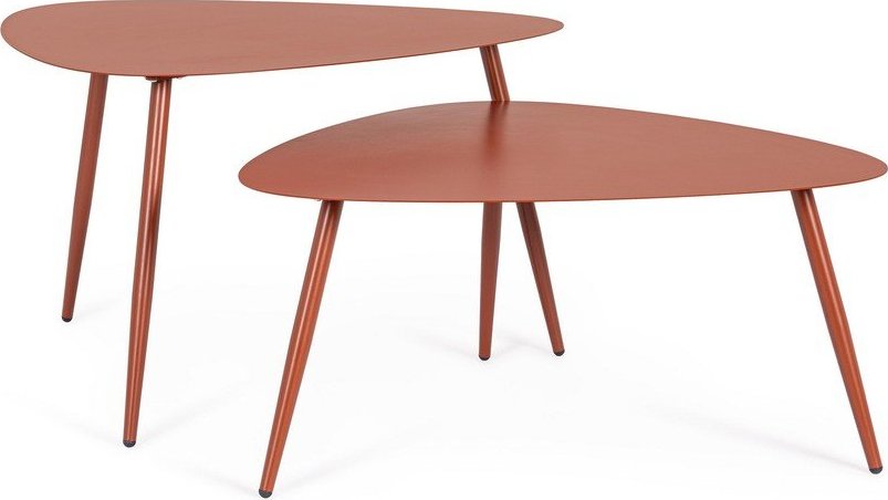 Ocelové zahradní konferenční stolky v sadě 2 ks 73