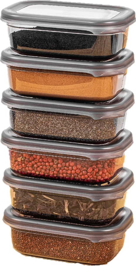 Plastové dózy v sadě 6 ks na potraviny Fresco – Hermia Hermia