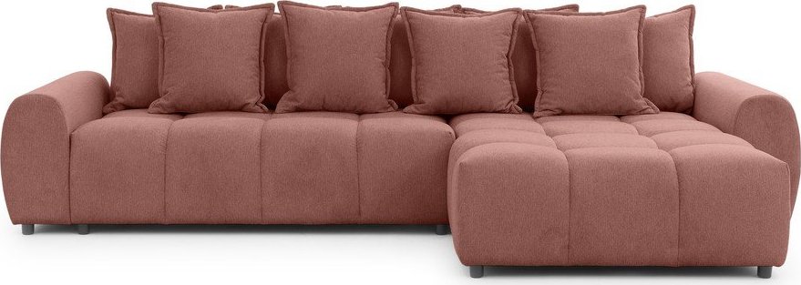 Rohová pohovka v terakotové barvě (pravý roh/s lenoškou) Albane – Ropez Ropez