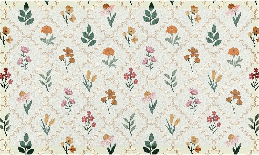 Rohožka z PVC 40x70 cm Vintage Floral Stamp – Artsy Doormats Artsy Doormats