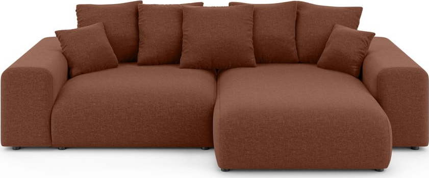 Rozkládací/s úložným prostorem rohová pohovka cihlová Luma - II. jakost – Ropez Ropez