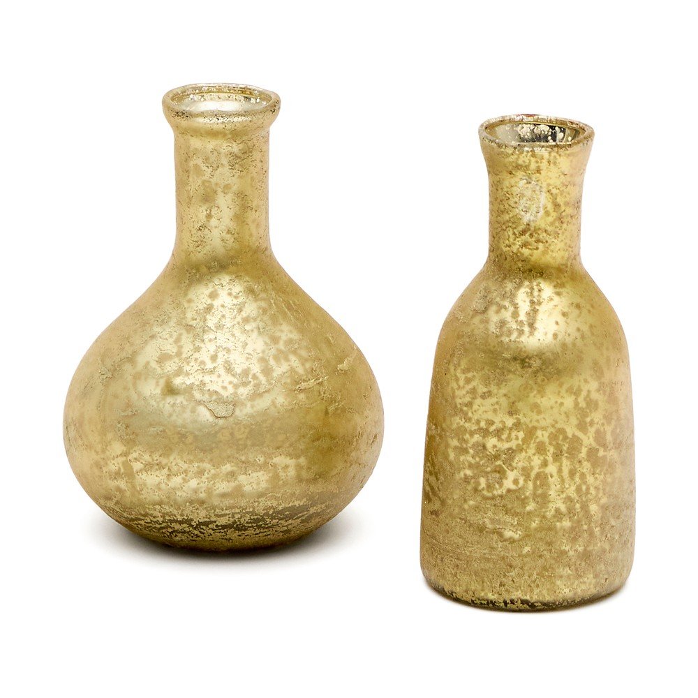 Ručně vyrobené vázy v sadě 2 ks ve zlaté barvě (výška 13 cm) Deila – Kave Home Kave Home