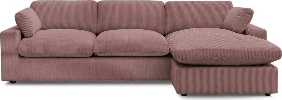 Růžová manšestrová rohová pohovka Belair – Bobochic Paris Bobochic Paris