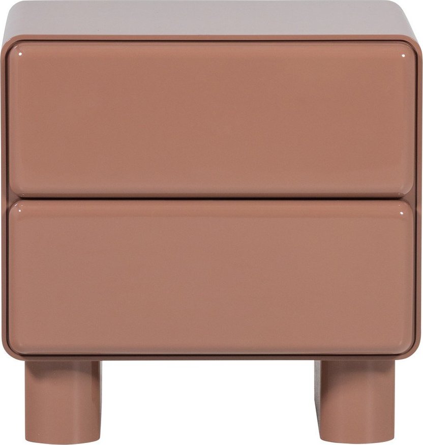 Růžový lesklý noční stolek Lustra – WOOOD WOOOD