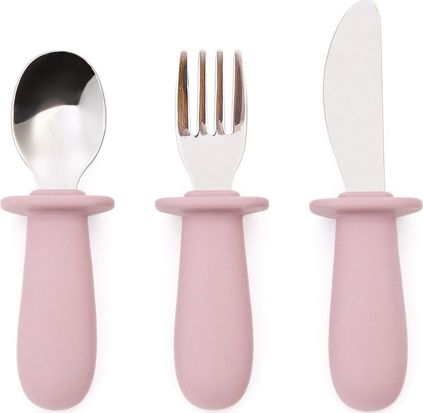 Růžový plastový/ze silikonu dětský příbor 3 ks Lili – Kave Home Kave Home
