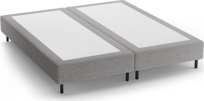 Šedá čalouněná dvoulůžková postel bez čela 140x200 cm Whale – Micadoni Micadoni