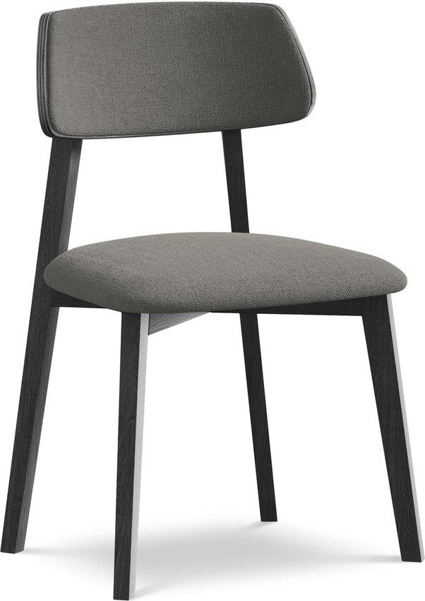 Šedá jídelní židle z masivního dřeva Niu – Makamii Makamii