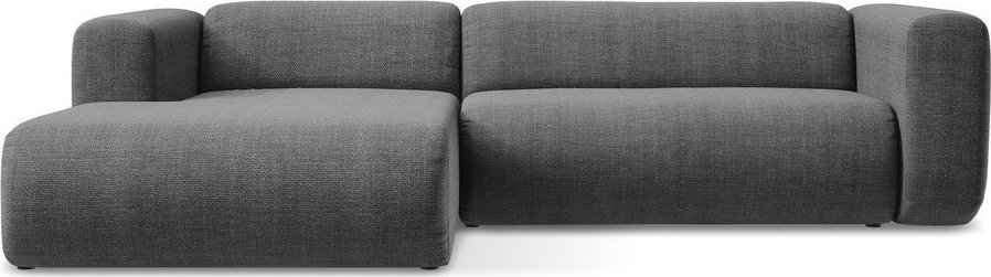 Šedá rohová pohovka (levý roh/s lenoškou) Ekahi – Makamii Makamii