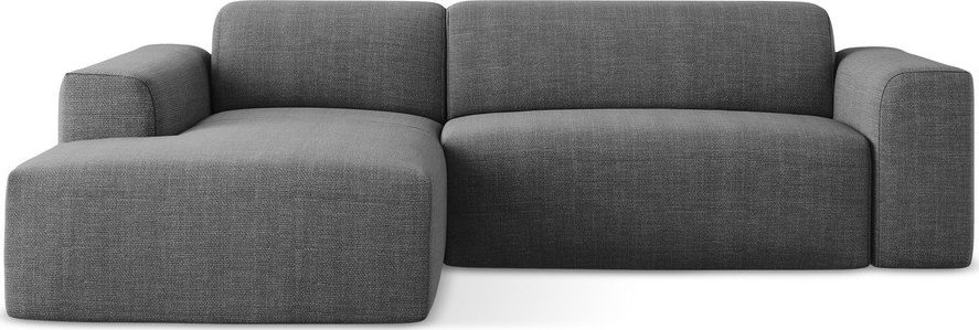 Šedá rohová pohovka (levý roh/s lenoškou) Keli – Makamii Makamii