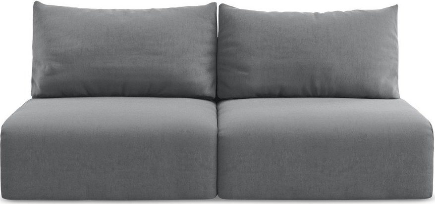 Šedá sametová rozkládací/s úložným prostorem pohovka 216 cm Kalena – Makamii Makamii