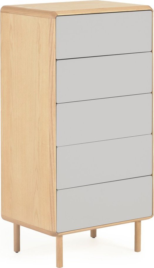 Šedá/v přírodní barvě komoda v dekoru jasanu 60x117x42 cm Anielle – Kave Home Kave Home