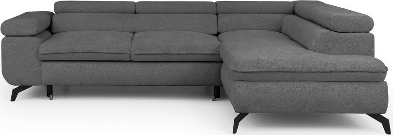 Šedá žinylková rohová pohovka (pravý roh/do L) Marbeya – Ropez Ropez