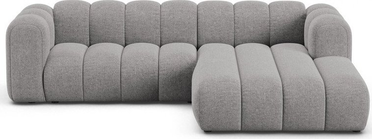 Šedá žinylková rohová pohovka (pravý roh/s lenoškou) Lupine – Micadoni Micadoni