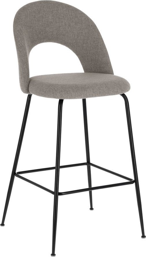 Šedé čalouněné barové židle v sadě 4 ks (výška sedáku 63 cm) Mahalia – Kave Home Kave Home