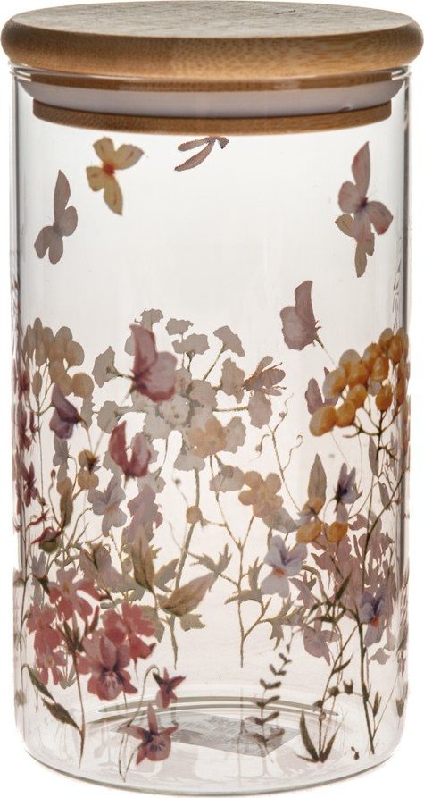 Skleněná dóza na potraviny Flowers – Dakls Dakls