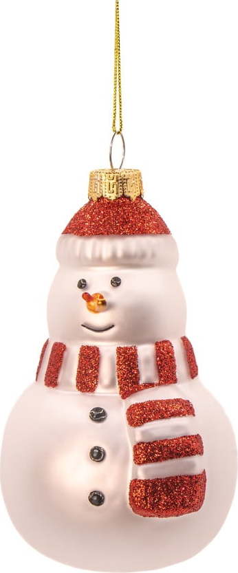 Skleněná ručně vyrobená vánoční ozdoba ø 7 cm Snowman – Sass & Belle Sass & Belle