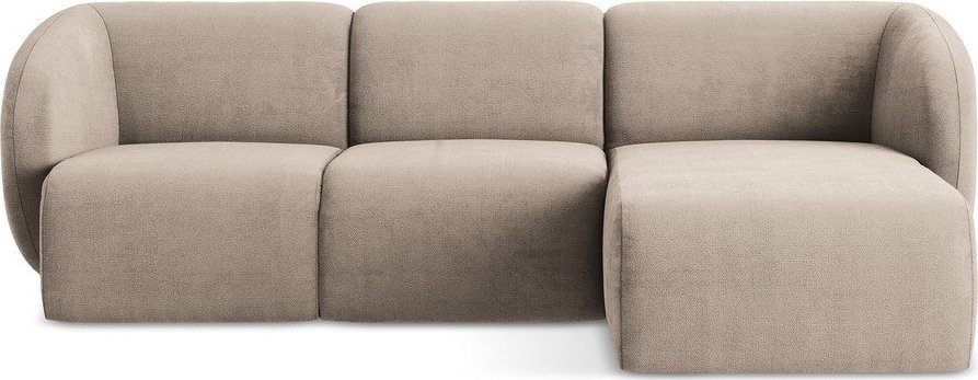 Světle hnědá žinylková rohová pohovka (pravý roh/s lenoškou) Lani – Makamii Makamii