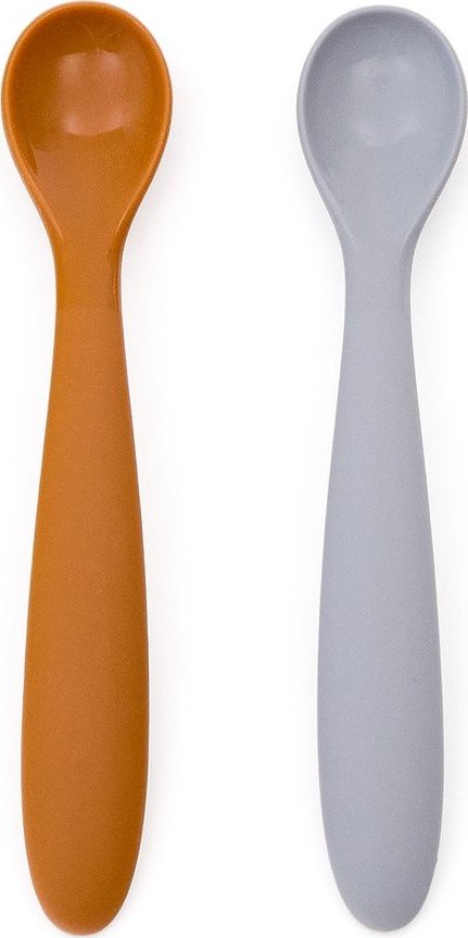 Světle modré/oranžové plastové/ze silikonu dětské lžičky v sadě 2 ks Lili – Kave Home Kave Home