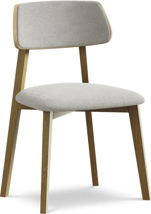 Světle šedá jídelní židle z masivního dřeva Niu – Makamii Makamii
