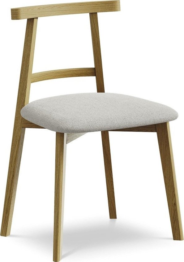 Světle šedá jídelní židle z masivního dřeva Ohelo – Makamii Makamii