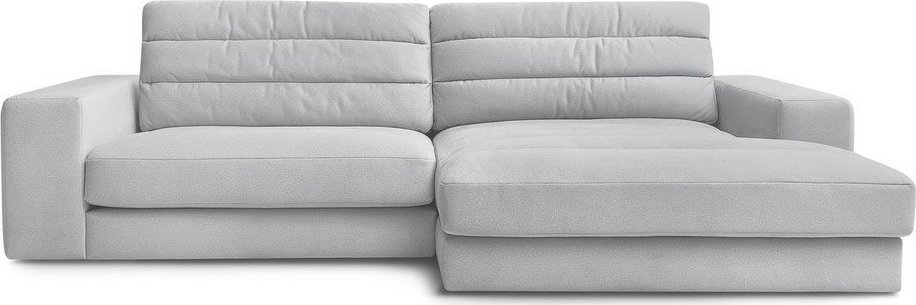 Světle šedá sametová rohová pohovka (pravý roh/s lenoškou) Sierra – Bobochic Paris Bobochic Paris