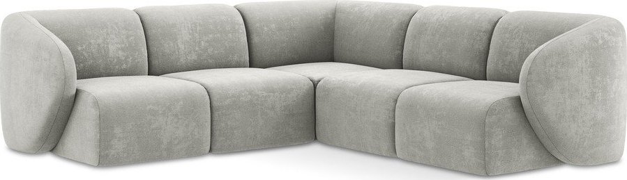 Světle šedá žinylková rohová pohovka Lani – Makamii Makamii