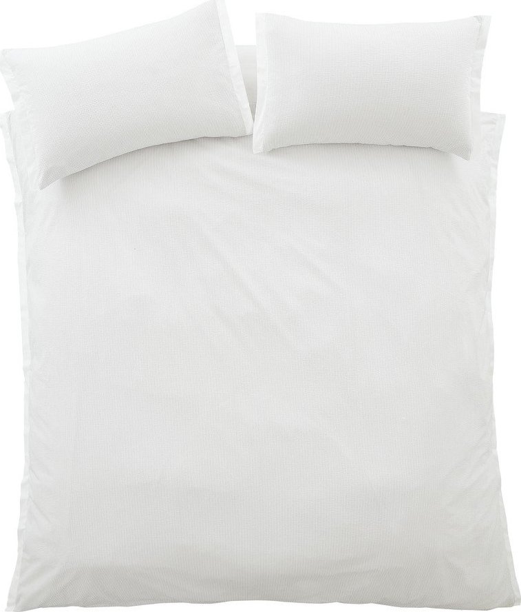 Světle šedé 3dílné povlečení na dvoulůžko z bavlněného perkálu 200x200 cm Seersucker Woven Stripe – Bianca Bianca