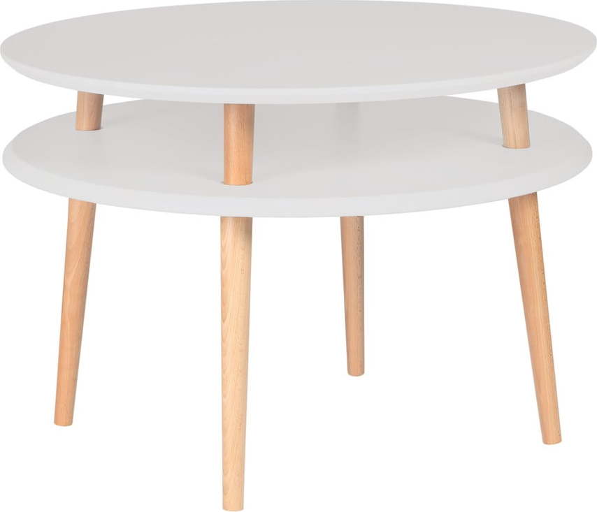 Světle šedý konferenční stolek s přírodními nohami Ragaba UFO