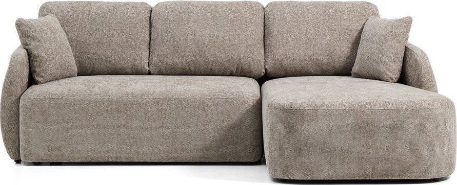 Taupe žinylková rozkládací rohová pohovka (pravý roh/s lenoškou) Laira – Kave Home Kave Home