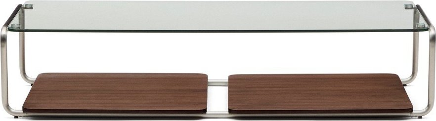 Tmavě hnědý konferenční stolek se skleněnou deskou 60x140 cm Tarsel – Kave Home Kave Home