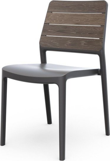 Tmavě šedá/tmavě hnědá plastová zahradní židle Deco Porto – Keter Keter