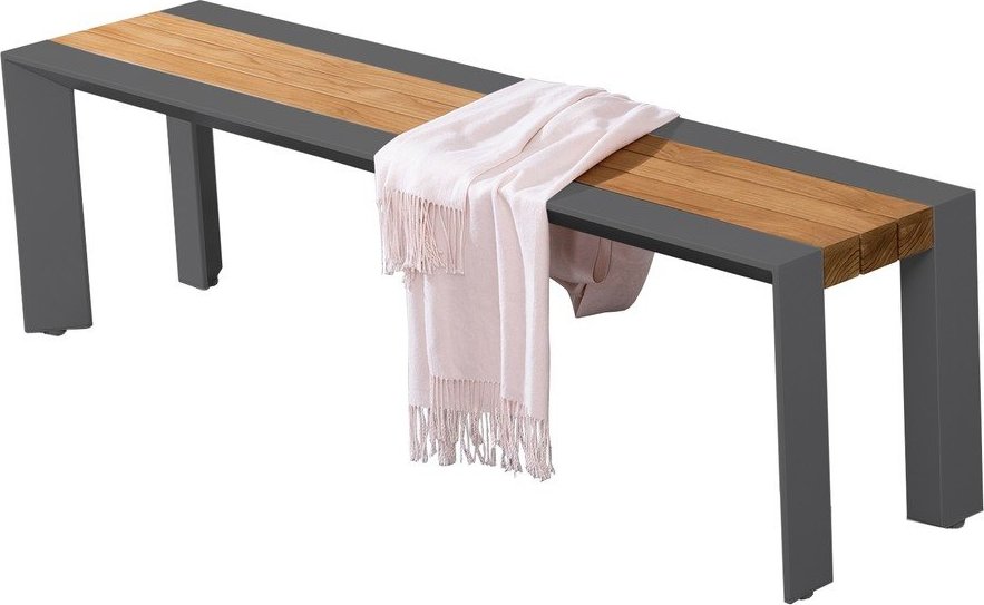 Tmavě šedo-hnědá kovová zahradní lavice Silea – Garden Pleasure Garden Pleasure