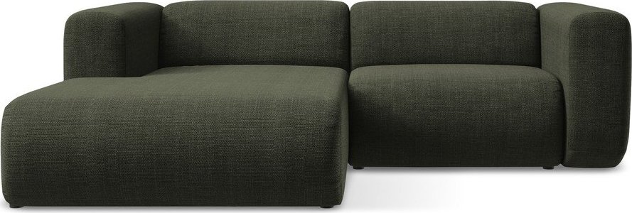 Zelená rohová pohovka (levý roh/s lenoškou) Ekahi – Makamii Makamii