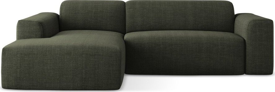 Zelená rohová pohovka (levý roh/s lenoškou) Keli – Makamii Makamii